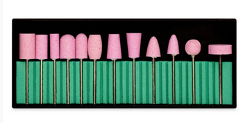 Aba Group Zestaw 12 Frezów Kamiennych do Szlifowania i Usuwania Żelu, Hybryd oraz Akrylu