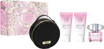 Versace Bright Crystal Damski Zestaw: Woda Toaletowa 90ml + Balsam do Ciała 100ml + Żel pod prysznic 100ml + Kosmetyczka