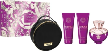 Versace Dylan Purple Damski Zestaw: Woda Perfumowana 100ml + Żel pod Prysznic 100ml + Balsam do Ciała 100ml + Kosmetyczka